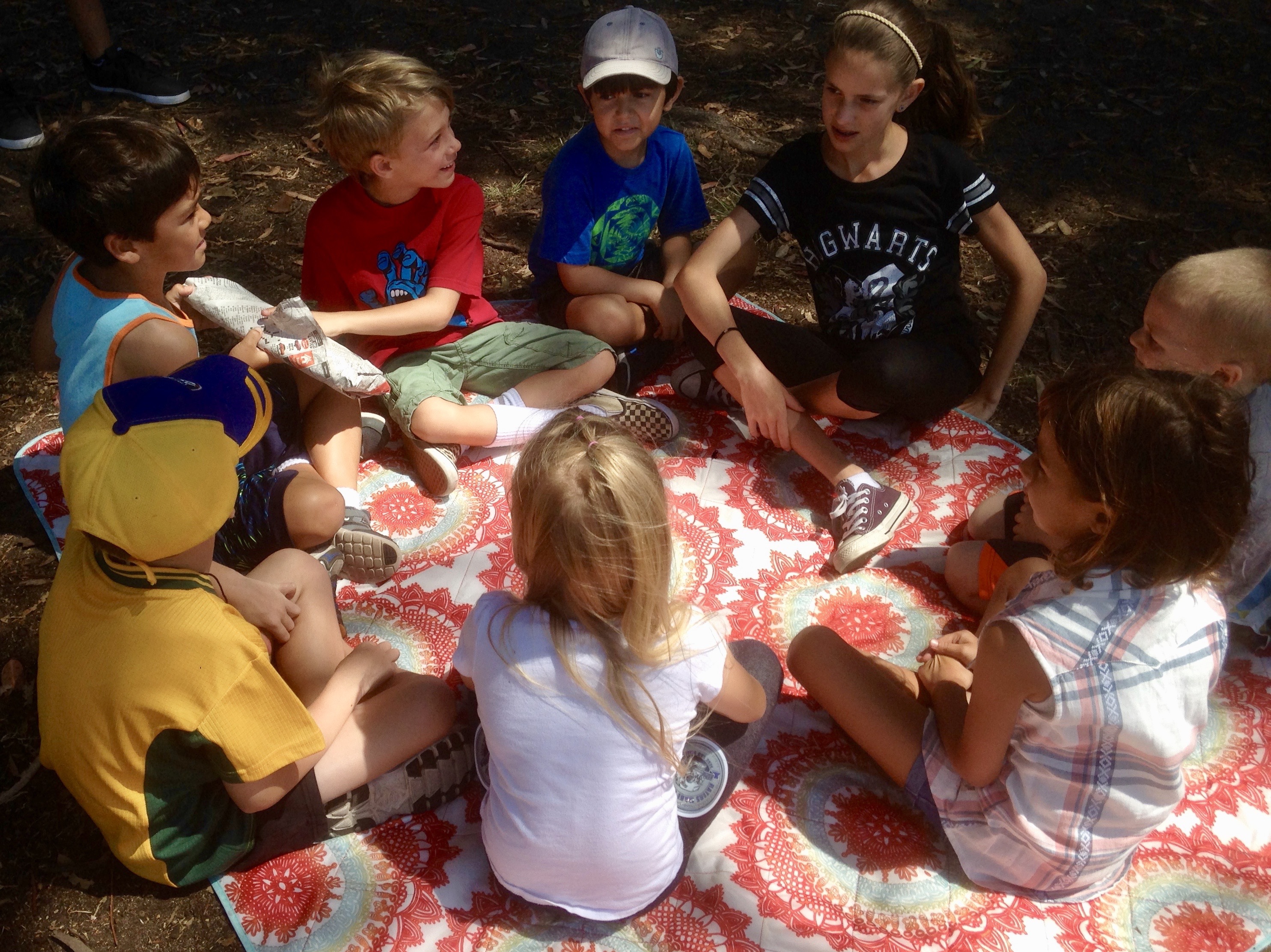 Children playing pass the parcel at a birthday party